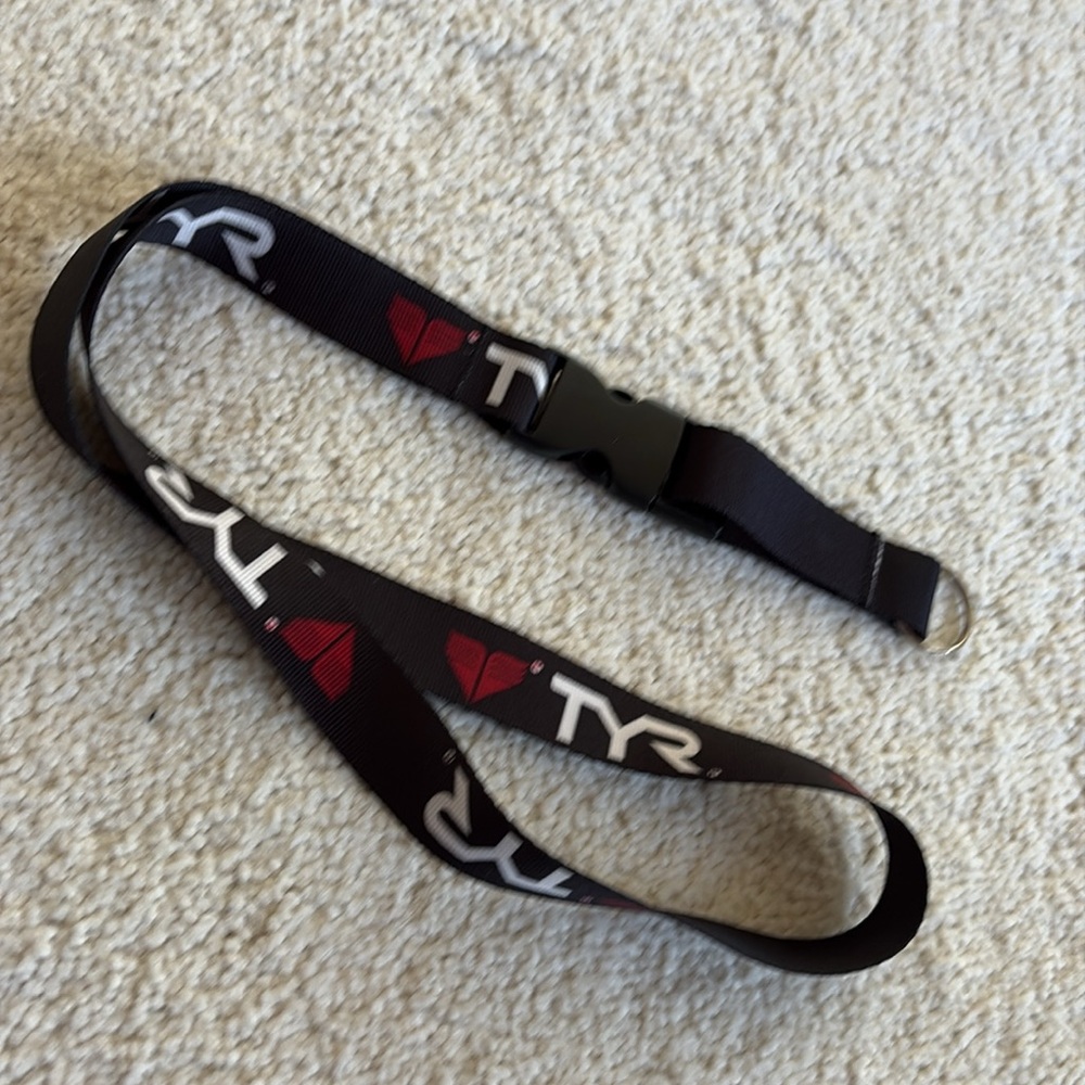 TYR Black and Red Logo Lanyard -2 lengths adjustable